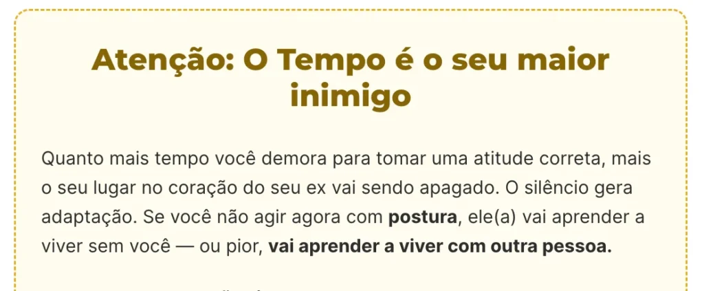 Aja rápido, antes que seja tarde demais