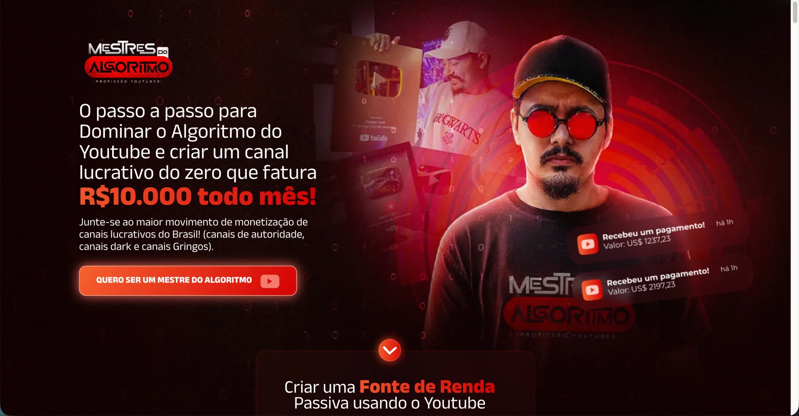 Curso Mestres do Algoritmo – Profissão Youtuber do Caio Ferreira